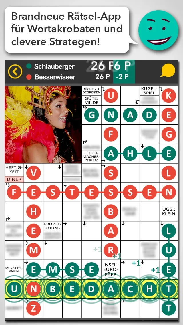 Brandneue Rätsel-App für Wortakrobaten und clevere Strategen!