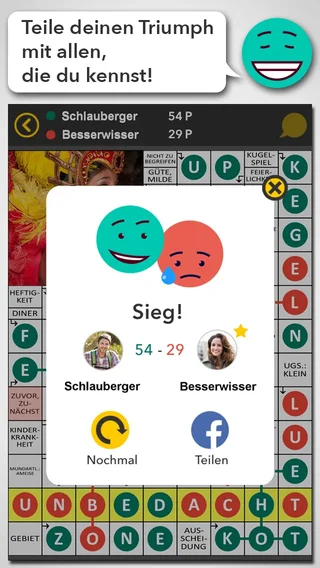 Teile deinen Triumph mit allen, die du kennst!
